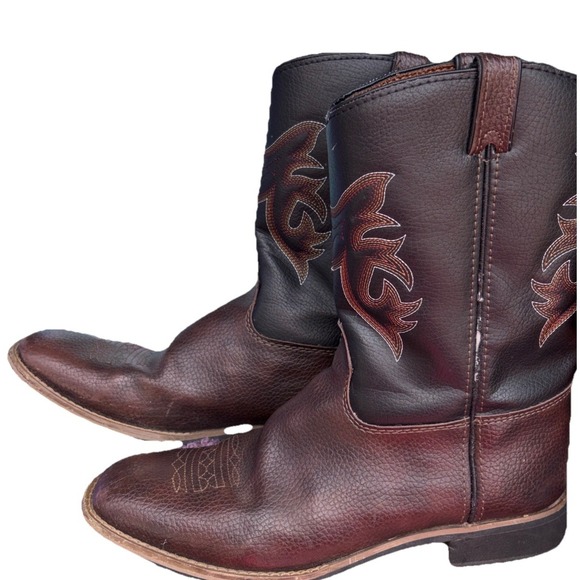 Austin Trading Co. Other - Austin Trading Company Boys Boots Size 5 Brown Square Toe Feather Pattern Cowboy